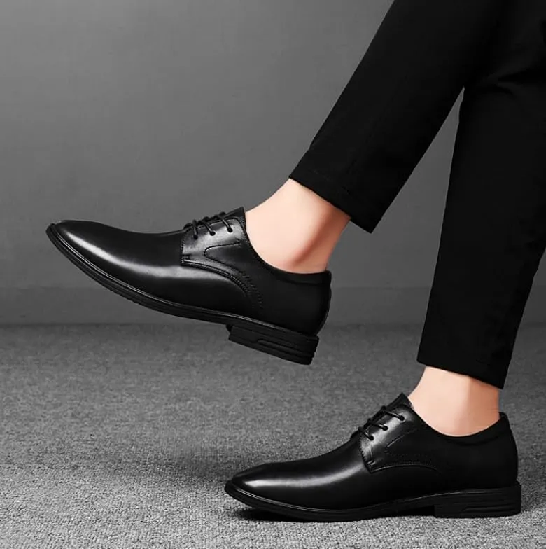 Men's Dress Shoes Mens Casual Business Formal Oxford Shoes Brogue Wingtip Retro Derby Shoes for Men(Black,8)