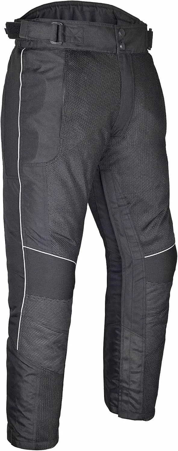 Men’s Motorcycle Mesh Pants Full Leg Zipper Riding Pants powersports Protective Armored Adv CE Over The Boot Motocross Pants
