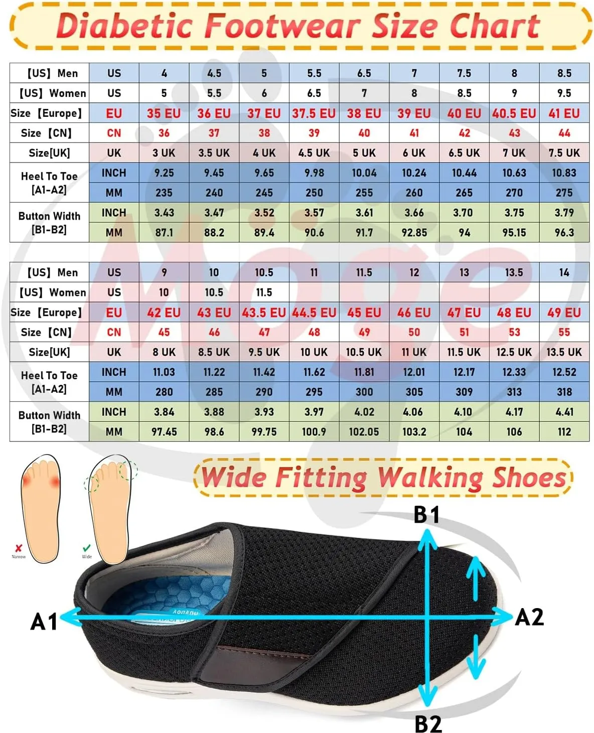 Men's Orthopedic Knit Sneakers with 3 Pairs Insoles Replacement for Elderly Swollen Feet Lightweight Loafer Slip On Boat Wide Fit Trainers Men