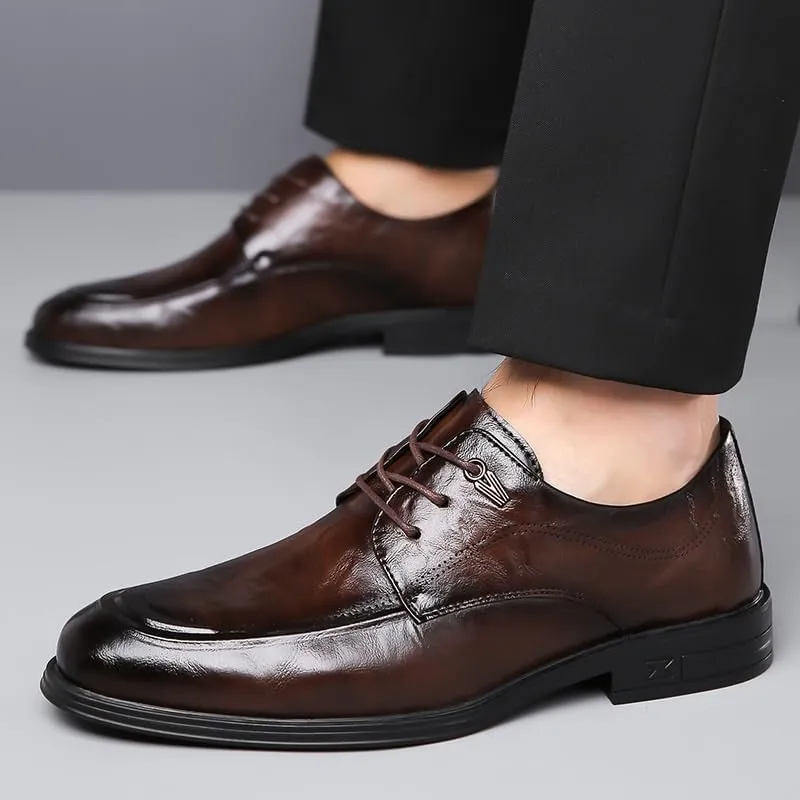Men's Oxford Dress Shoes – Stylish Leather Lace-Up Brogue Shoes for Business, Casual, Office, Wedding & Party Wear