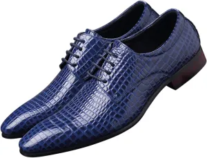 Men's Oxfords Alligator Patent Leather Wedding Prom Formal Dress Casual Shoes for Men