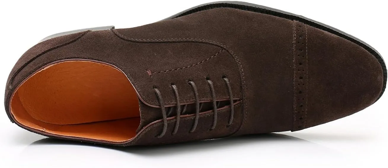 Mens Oxfords Dress Formal Shoes Genunie Leather Wingtips Brogues Oxford Fashion Business Casual Derby Modern Prom Wedding Suit Shoes Tuxedo Shoes for Men