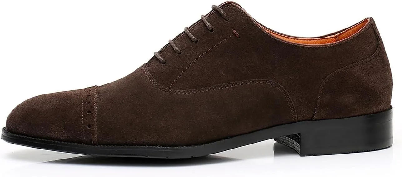 Mens Oxfords Dress Formal Shoes Genunie Leather Wingtips Brogues Oxford Fashion Business Casual Derby Modern Prom Wedding Suit Shoes Tuxedo Shoes for Men