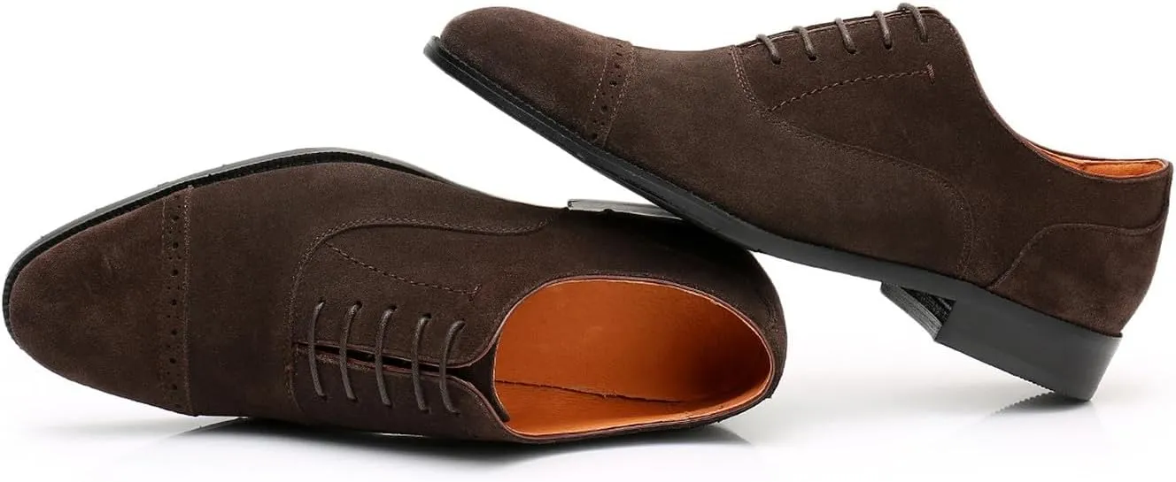 Mens Oxfords Dress Formal Shoes Genunie Leather Wingtips Brogues Oxford Fashion Business Casual Derby Modern Prom Wedding Suit Shoes Tuxedo Shoes for Men