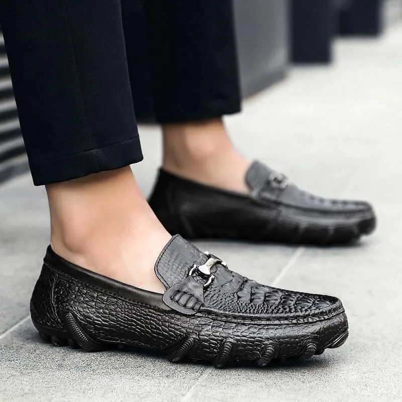 Men's Patent Leather Platform Loafers Non-Slip Round Toe Penny Business Formal Shoes Slip-On Dress Shoes for Men