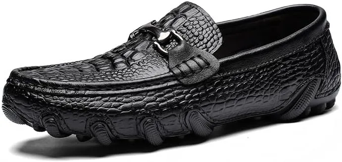 Men's Patent Leather Platform Loafers Non-Slip Round Toe Penny Business Formal Shoes Slip-On Dress Shoes for Men