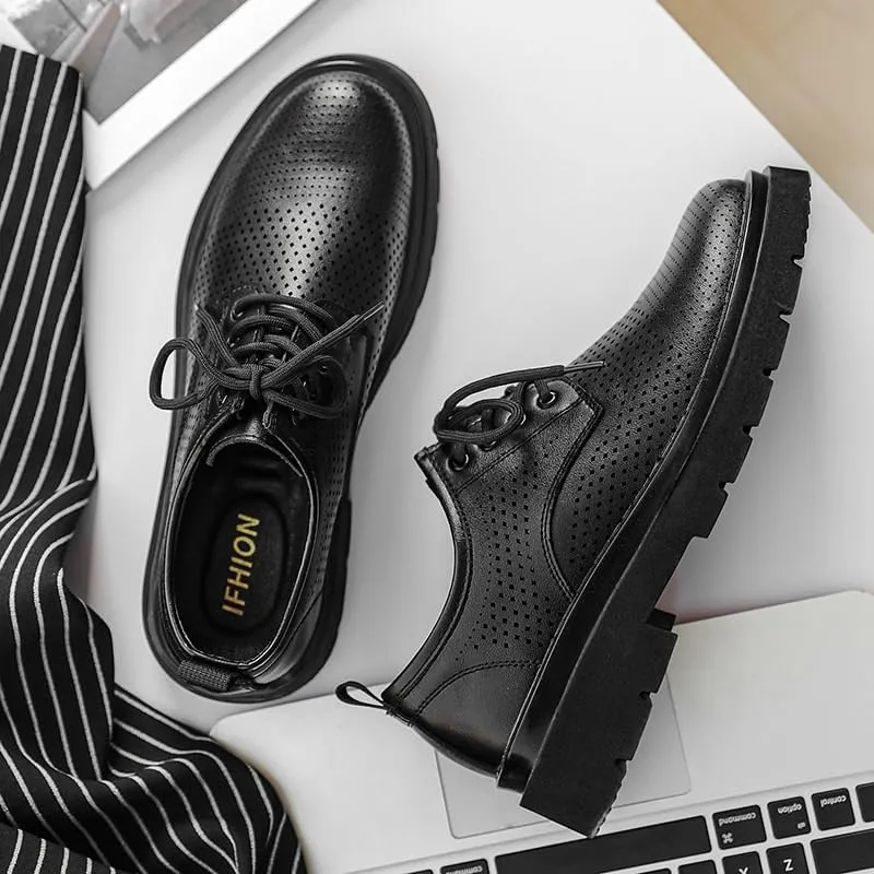 Men's Shiny Patent Leather Dress Shoes Platform Oxford Shoes for Weddings, Parties, Work, Church, Professionals