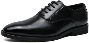 Men's Vintage Leather Oxfords Shoes Soft Rubber Sole Non-Slip Business Formal Dress Shoes for Men