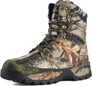 Men's Waterproof Hunting Boots Lightweight Hiking Boot Insulated Work Boots, 7" Breathable Non-slip Outdoor Shoes, 200g Thinsulate
