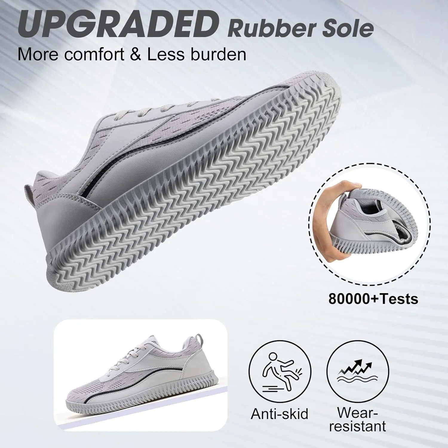 Men's Wide Width Sneakers, Extra Wide Toe Box, Minimalist Barefoot Trail-Running Gym Cross Trainer Shoes, White, Wide