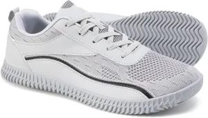 Men's Wide Width Sneakers, Extra Wide Toe Box, Minimalist Barefoot Trail-Running Gym Cross Trainer Shoes, White, Wide