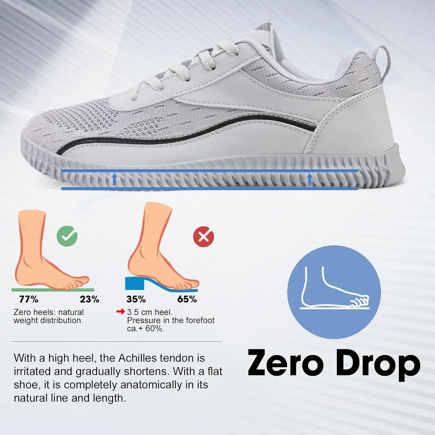 Men's Wide Width Sneakers, Extra Wide Toe Box, Minimalist Barefoot Trail-Running Gym Cross Trainer Shoes, White, Wide