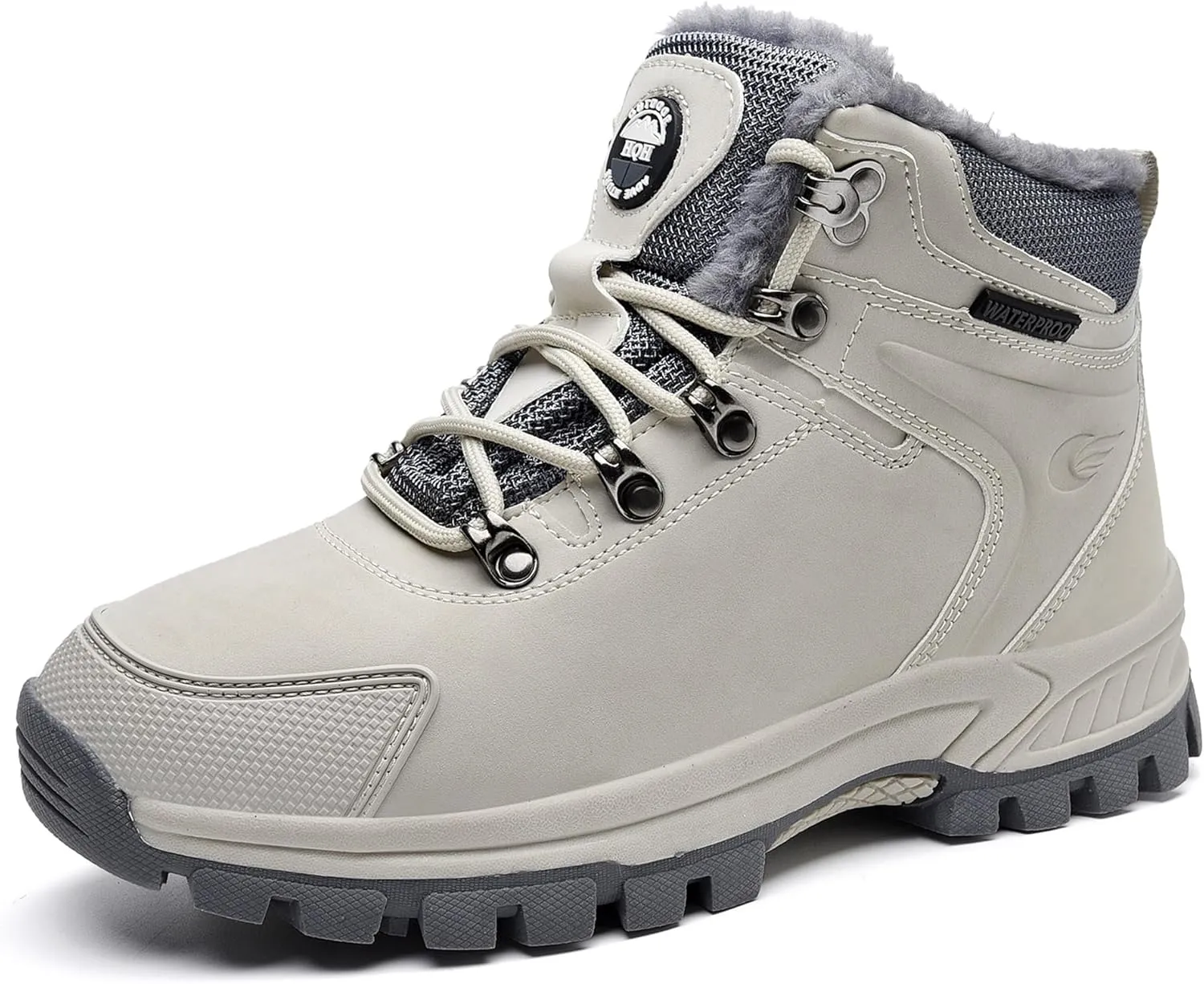 Mens Winter Snow Boots Women Waterproof Cold Weather Hiking Bootie Warm Fur Lined Casual Anti Slip Work Ankle Shoes