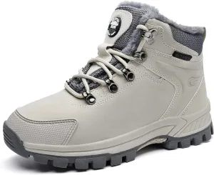 Mens Winter Snow Boots Women Waterproof Cold Weather Hiking Bootie Warm Fur Lined Casual Anti Slip Work Ankle Shoes