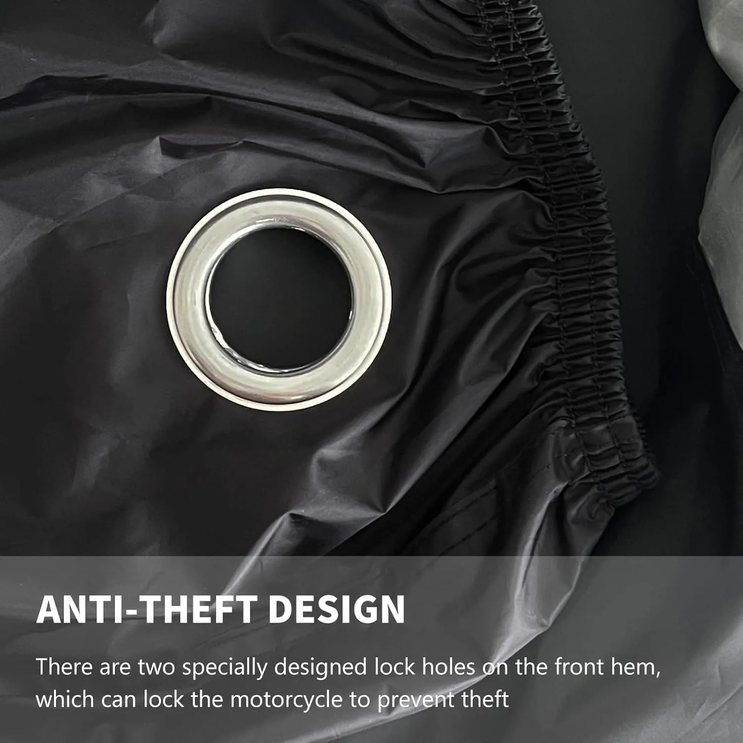 Motorcycle Cover Heavy Duty Durable All Season Universal All Weather Waterproof Sun Outdoor Protection with Reflective Strips and Lockholes Vehicle Cover