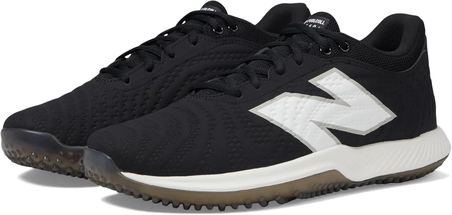 New Balance Unisex FuelCell 4040 V7 Turf Trainer Baseball Shoe, Black/Optic White Synthetic, 11.5 US Men