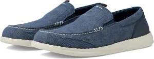 Nunn Bush Men's Brewski Canvas Moccasin Toe Slip-On Comfortable & Lightweight Loafer, Navy, 11 Wide