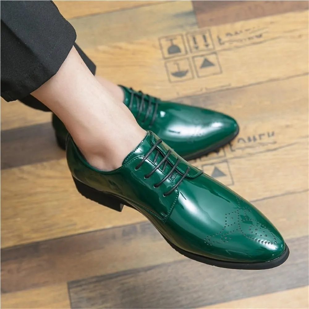 Oxford Modern Cap Toe Brogues Shoes Comfortable Lace Up Business Casual Prom Wedding Suit Shoes for Men