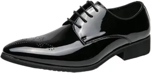 Oxford Modern Cap Toe Brogues Shoes Comfortable Lace Up Business Casual Prom Wedding Suit Shoes for Men