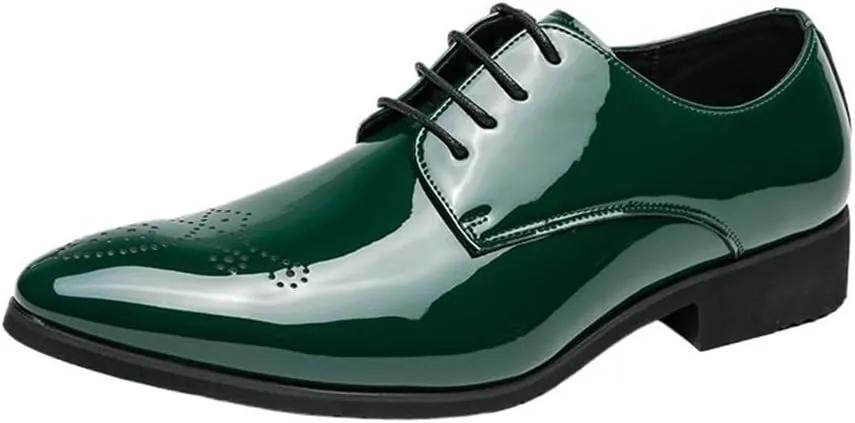 Oxford Modern Cap Toe Brogues Shoes Comfortable Lace Up Business Casual Prom Wedding Suit Shoes for Men