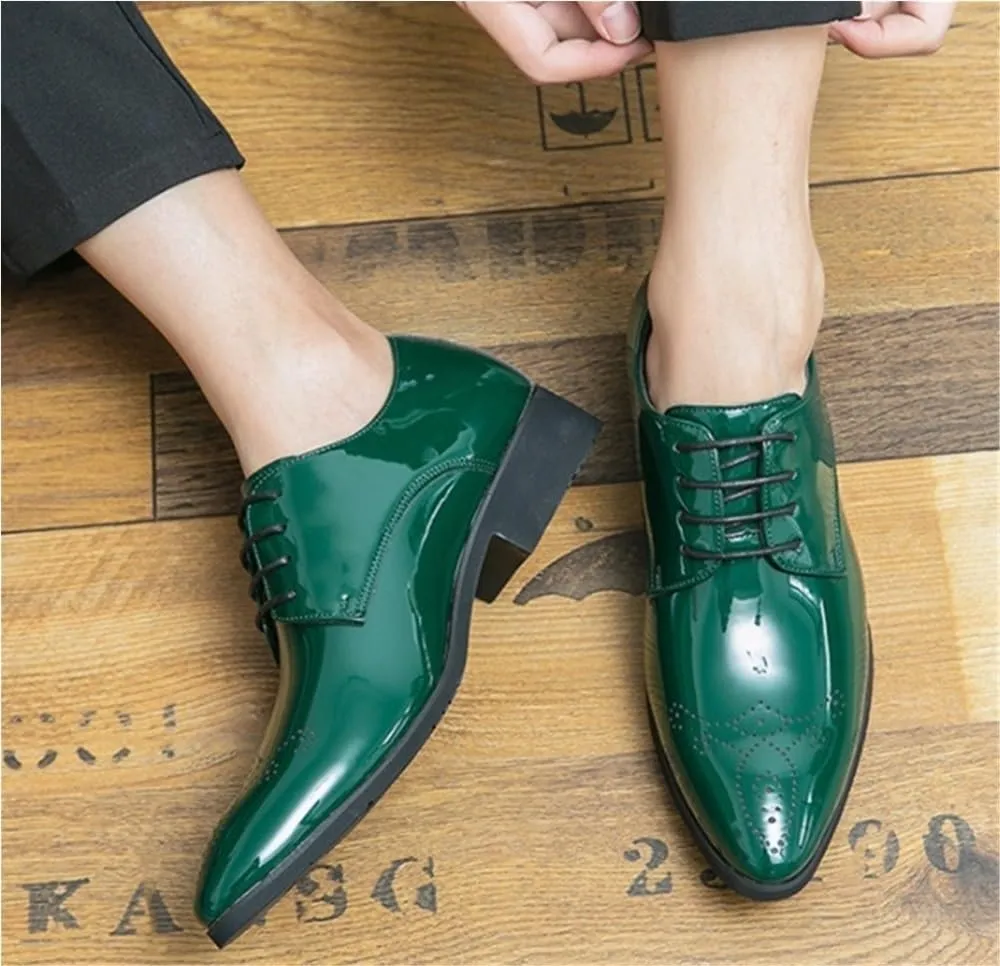 Oxford Modern Cap Toe Brogues Shoes Comfortable Lace Up Business Casual Prom Wedding Suit Shoes for Men