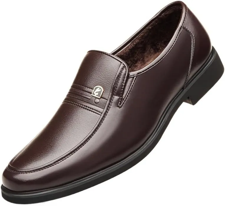 Oxford Shoes for Men Fashion Leather Shoes Men Flat Mens Casual Shoes Black Male Footwear Slip-on Men Business Shoes Plus Velvet