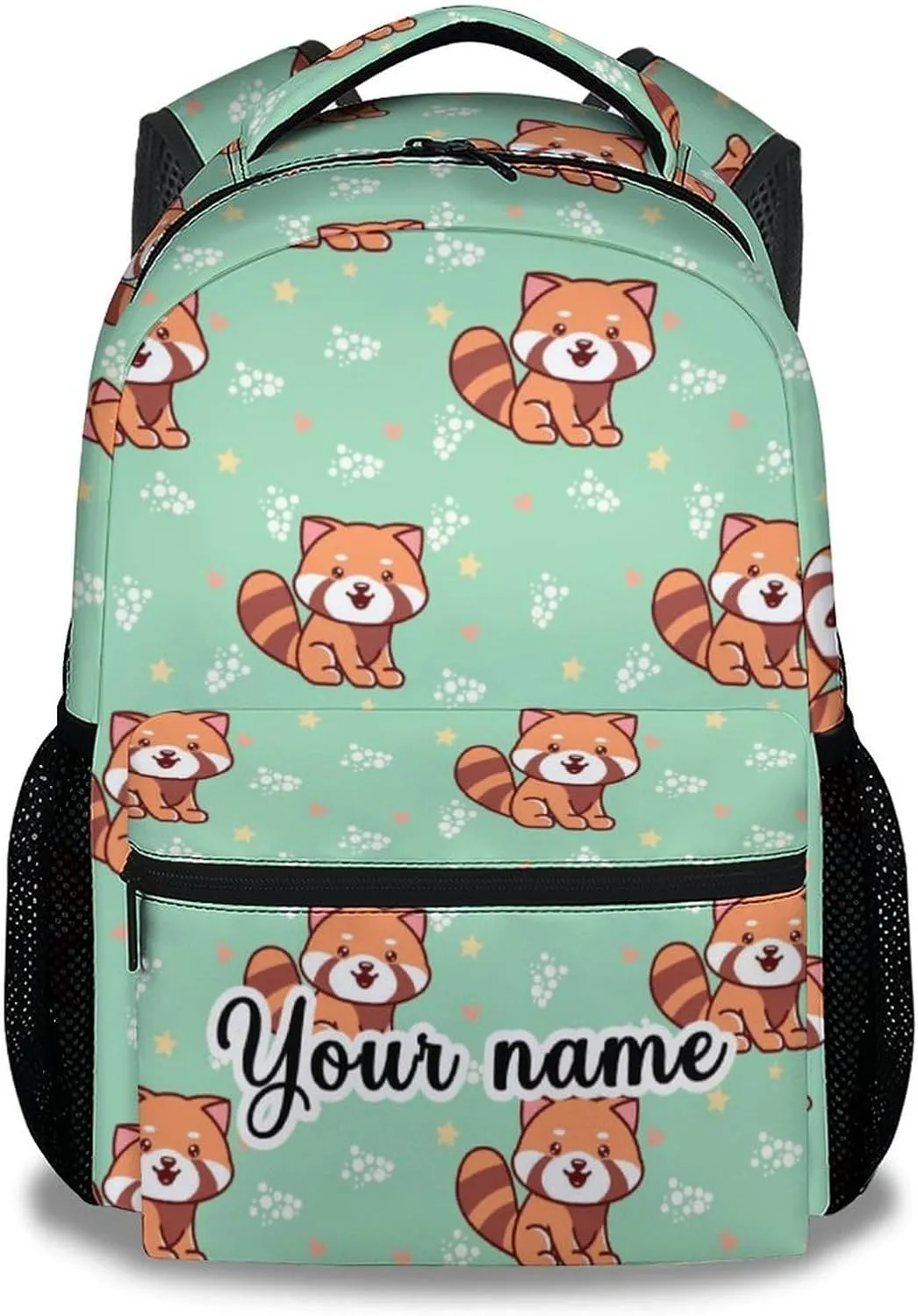 Personalized Red Panda Backpack for Girls Boys, 16 Inch School Bookbag with Adjustable Straps, Travel Bag Durable, Lightweight, Large Capacity