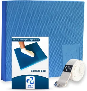 pete's choice XL or L Foam Balance Pad - Free Stretching Strap & Booklet | Extra Large Balance Pads - Physical Therapy, Ankle & Knee Rehab