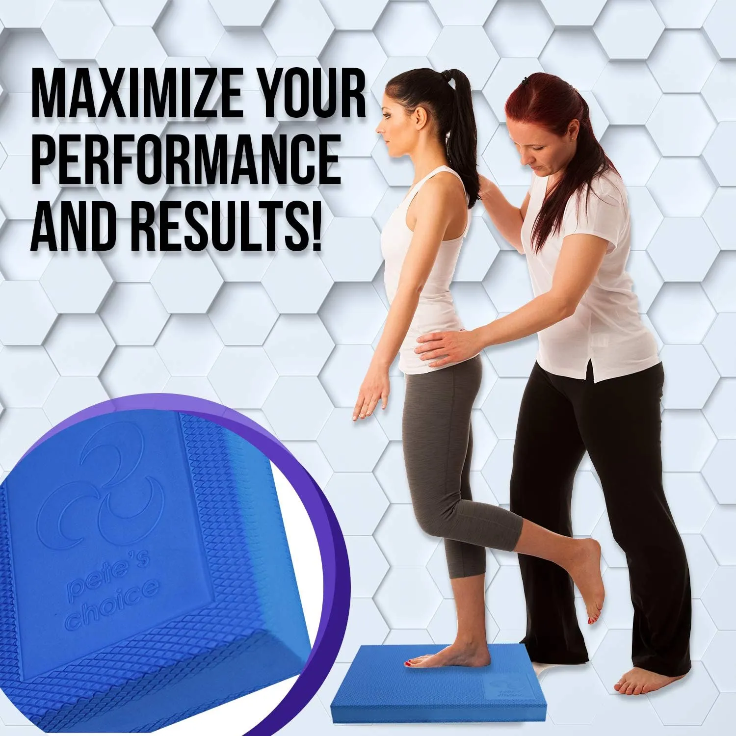 pete's choice XL or L Foam Balance Pad - Free Stretching Strap & Booklet | Extra Large Balance Pads - Physical Therapy, Ankle & Knee Rehab