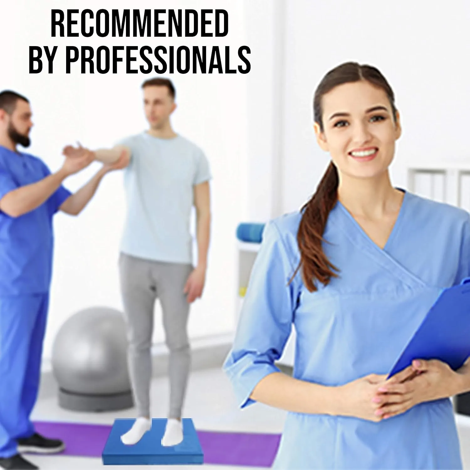 pete's choice XL or L Foam Balance Pad - Free Stretching Strap & Booklet | Extra Large Balance Pads - Physical Therapy, Ankle & Knee Rehab