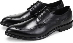 Premium Men's Dress Shoes for Business Weddings Breathable Oxfords with Leather Upper and Non-Slip Sole