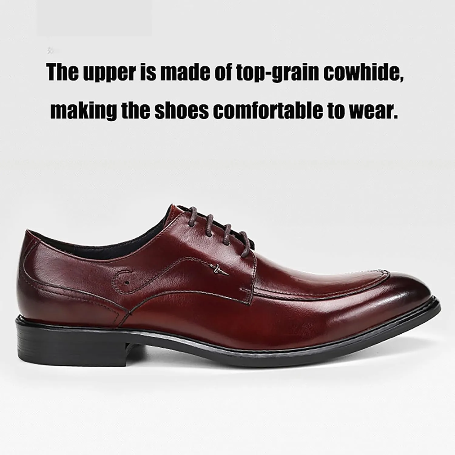 Premium Men's Dress Shoes for Business Weddings Breathable Oxfords with Leather Upper and Non-Slip Sole