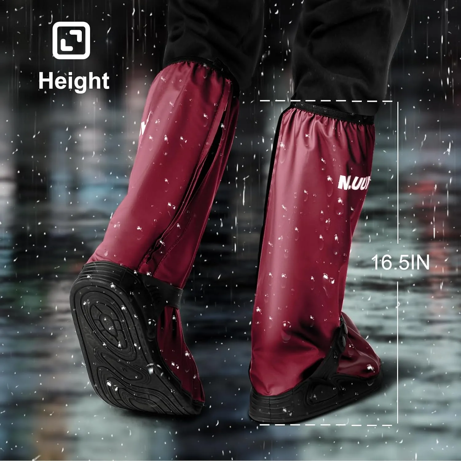 Rain Shoe Covers, Reusable Waterproof Rain Cover for Shoes, Non-Slip PVC Snow Boot Covers for Men and Women