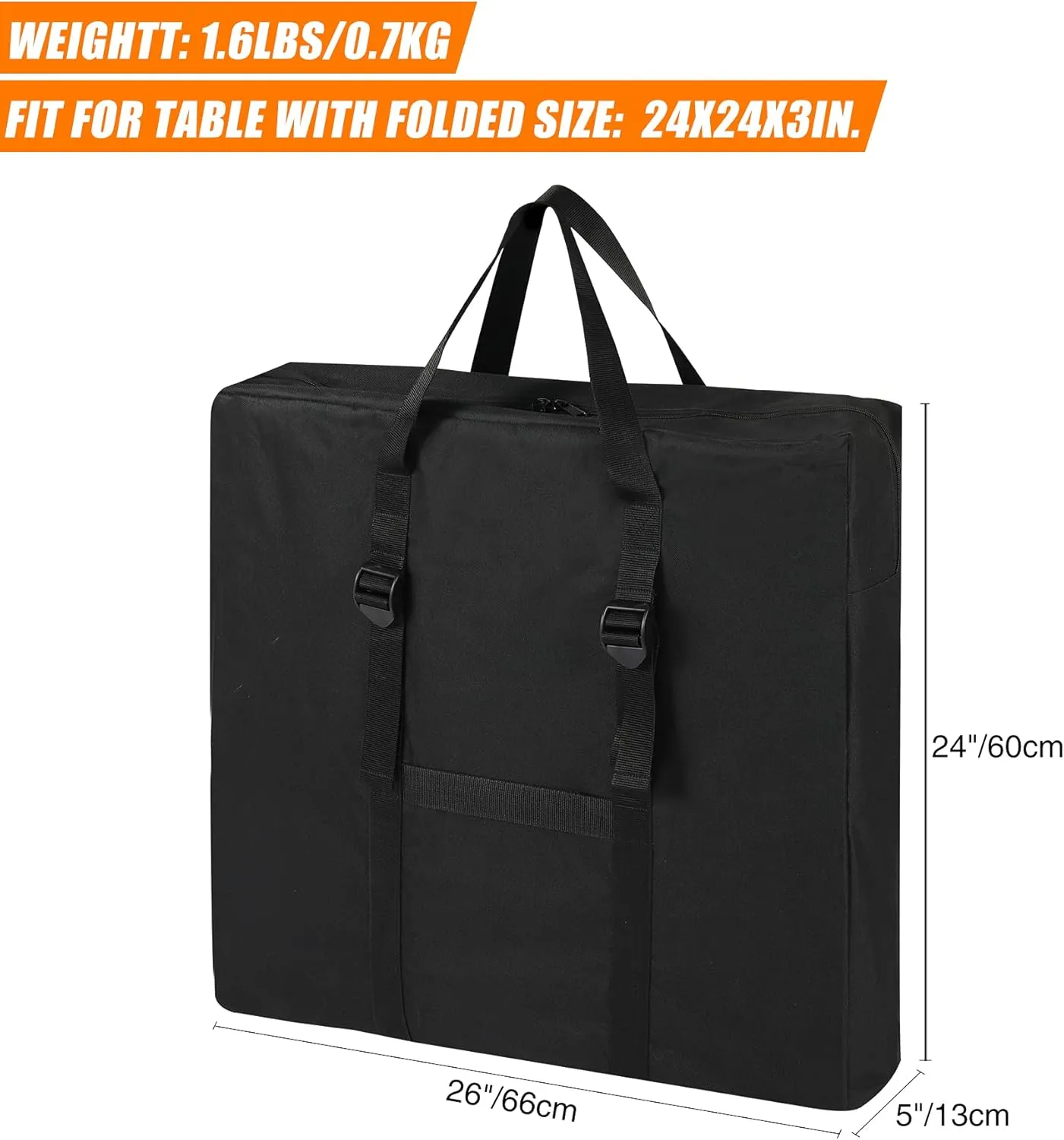 REDCAMP folding table Storage bag, WaterProof Carry Bag with Handles for Folding Picnic Camping Card Table, Black 26" D x 5" W x 24" H