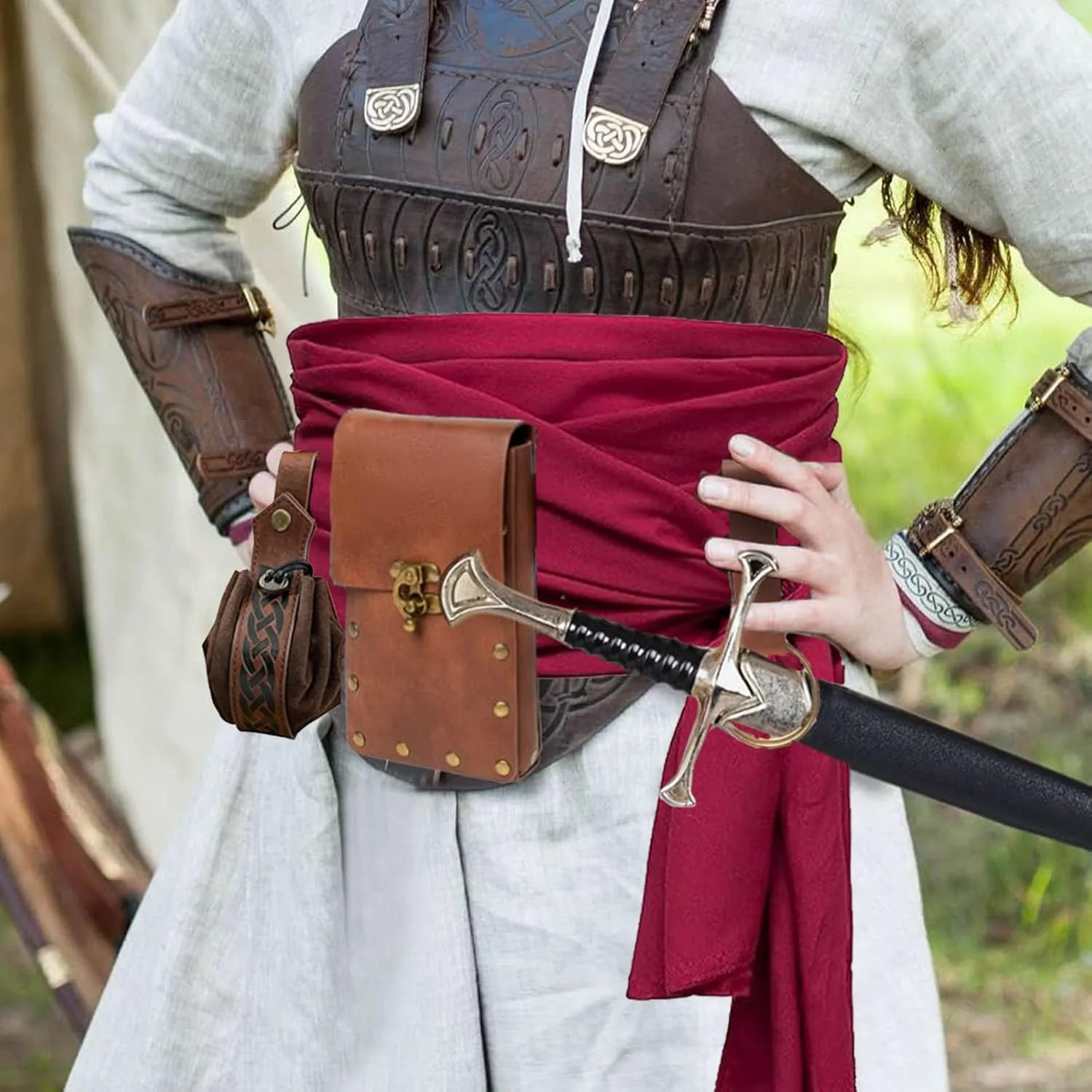 Renaissance Costume Pirate Sash Corset Waistband Belt Pouch Purse Skirt Hike Steampunk Medieval Halloween Sets