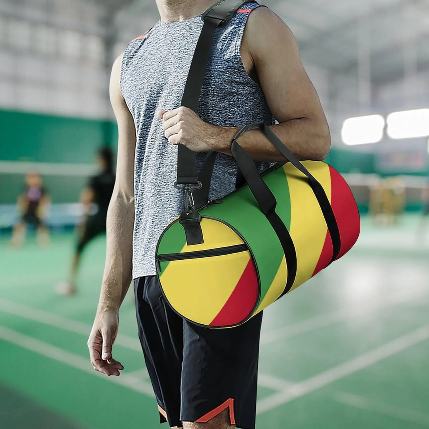 Republic Congo Flag Gym Bag for Men Women with Dry Wet Separation Sports Travel Duffel