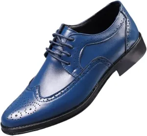 Retro Carved Brogue Dress Shoes Business Work Soft Wedding Men's Lace-Up Comfortable Fashion Shoes Oxford for Formal Occasions