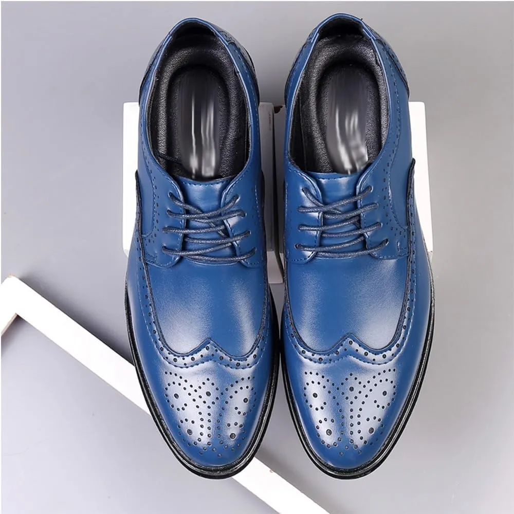 Retro Carved Brogue Dress Shoes Business Work Soft Wedding Men's Lace-Up Comfortable Fashion Shoes Oxford for Formal Occasions