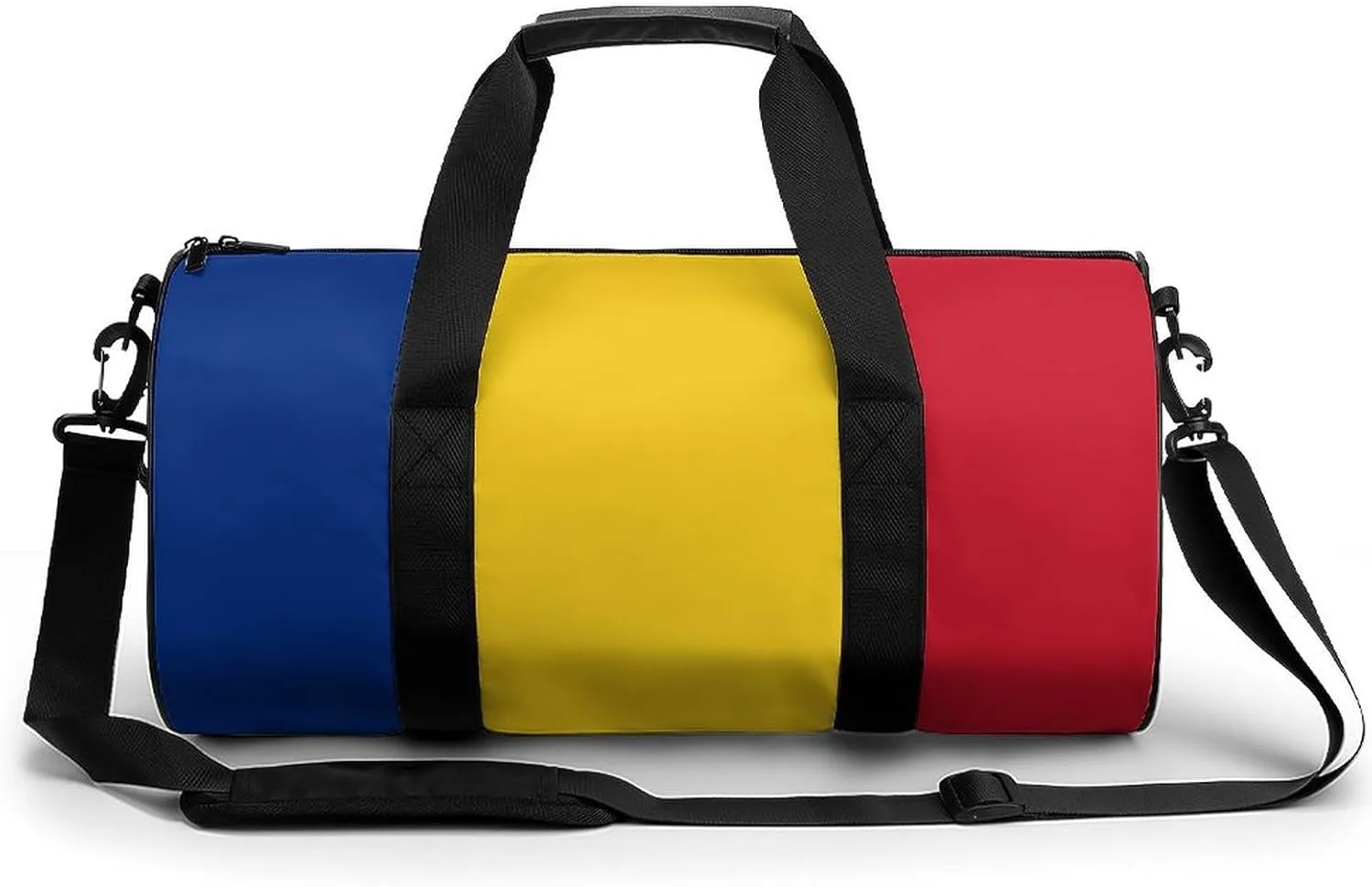 Romanian Flag Waterproof Gym Bag with Shoe Compartment Sports Duffel for Travel Beach