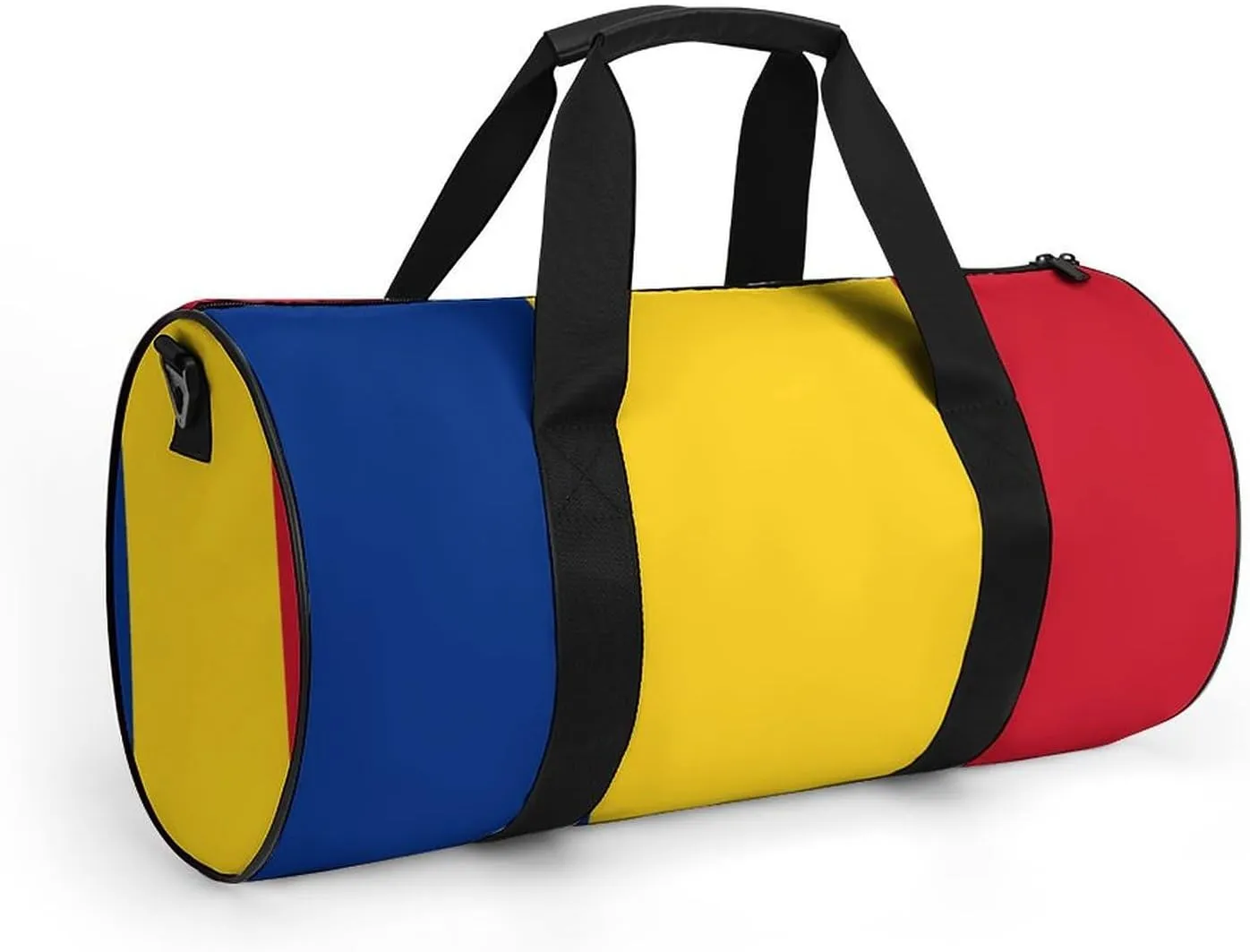 Romanian Flag Waterproof Gym Bag with Shoe Compartment Sports Duffel for Travel Beach