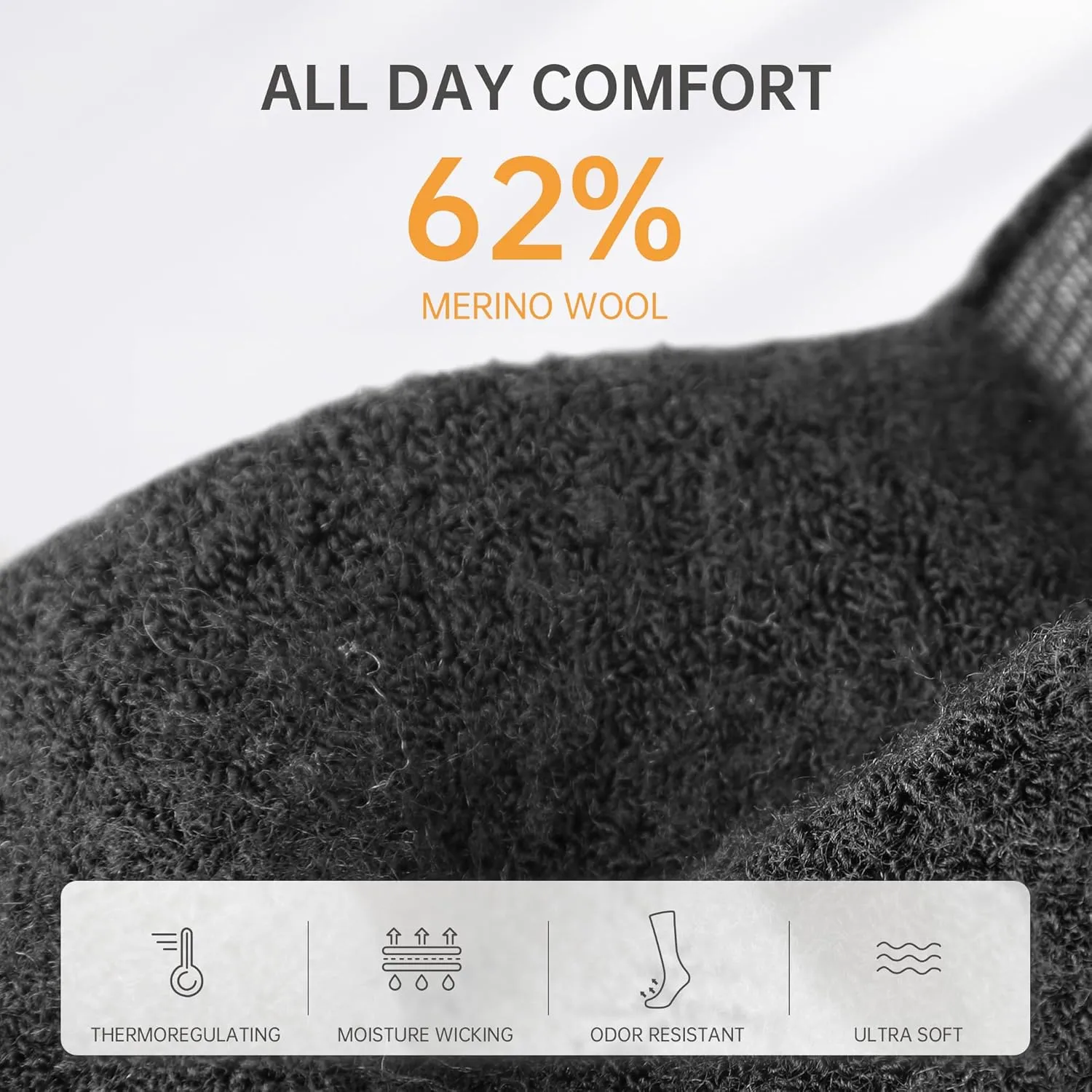 SAMSOX Merino Wool Boot Socks, Made in USA Heavyweight with Cushioned Toe Box, Steel Toe Crew Work Socks (Ironman)
