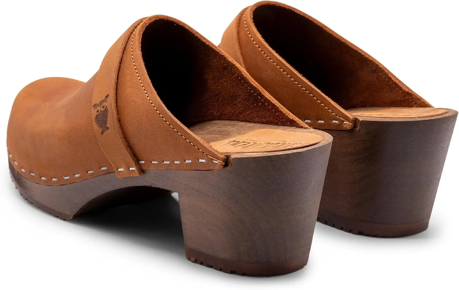 Sandgrens Handmade Swedish Wood Clogs for Women, High Heel Mule | Dublin