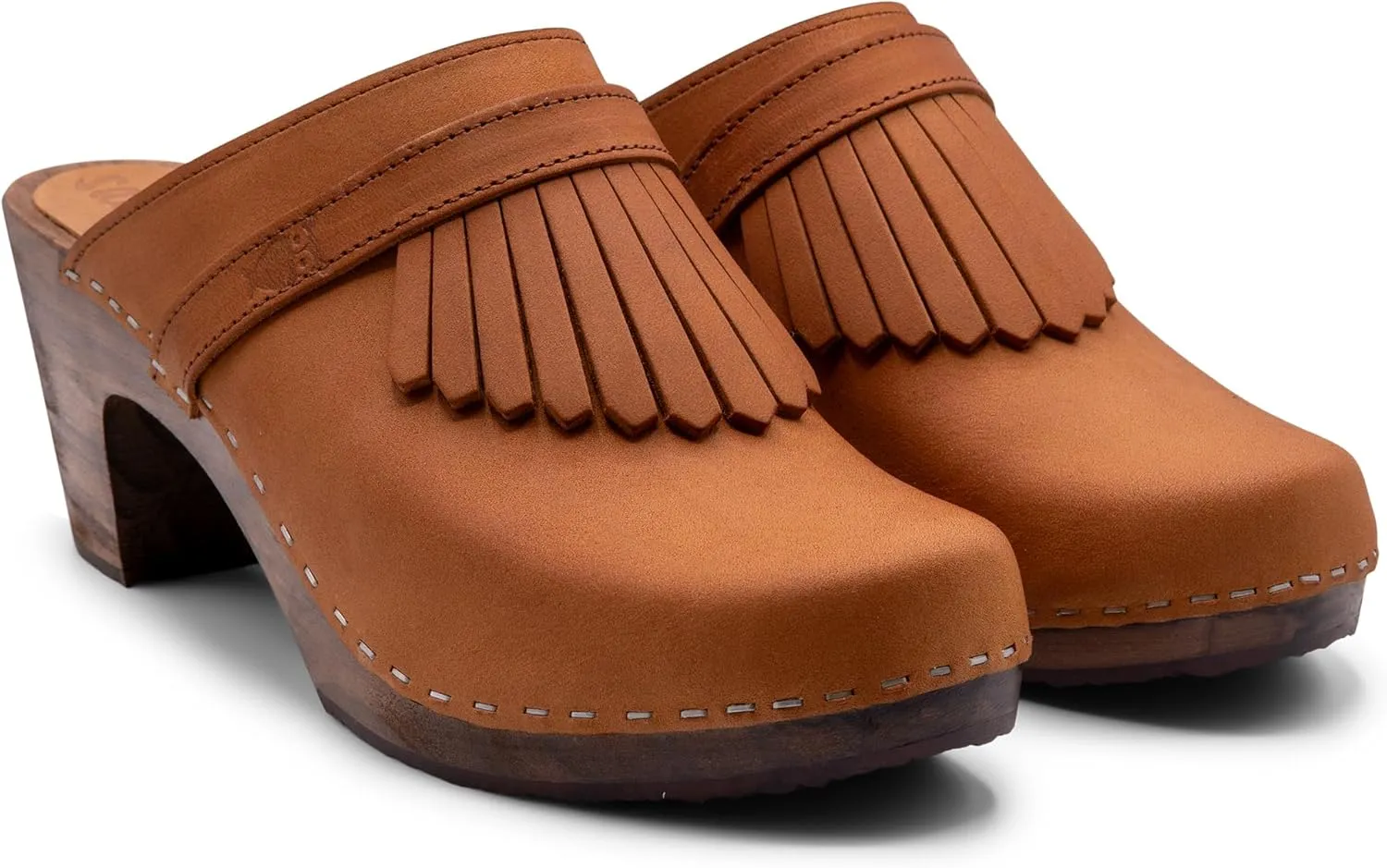 Sandgrens Handmade Swedish Wood Clogs for Women, High Rise Mule | Venice