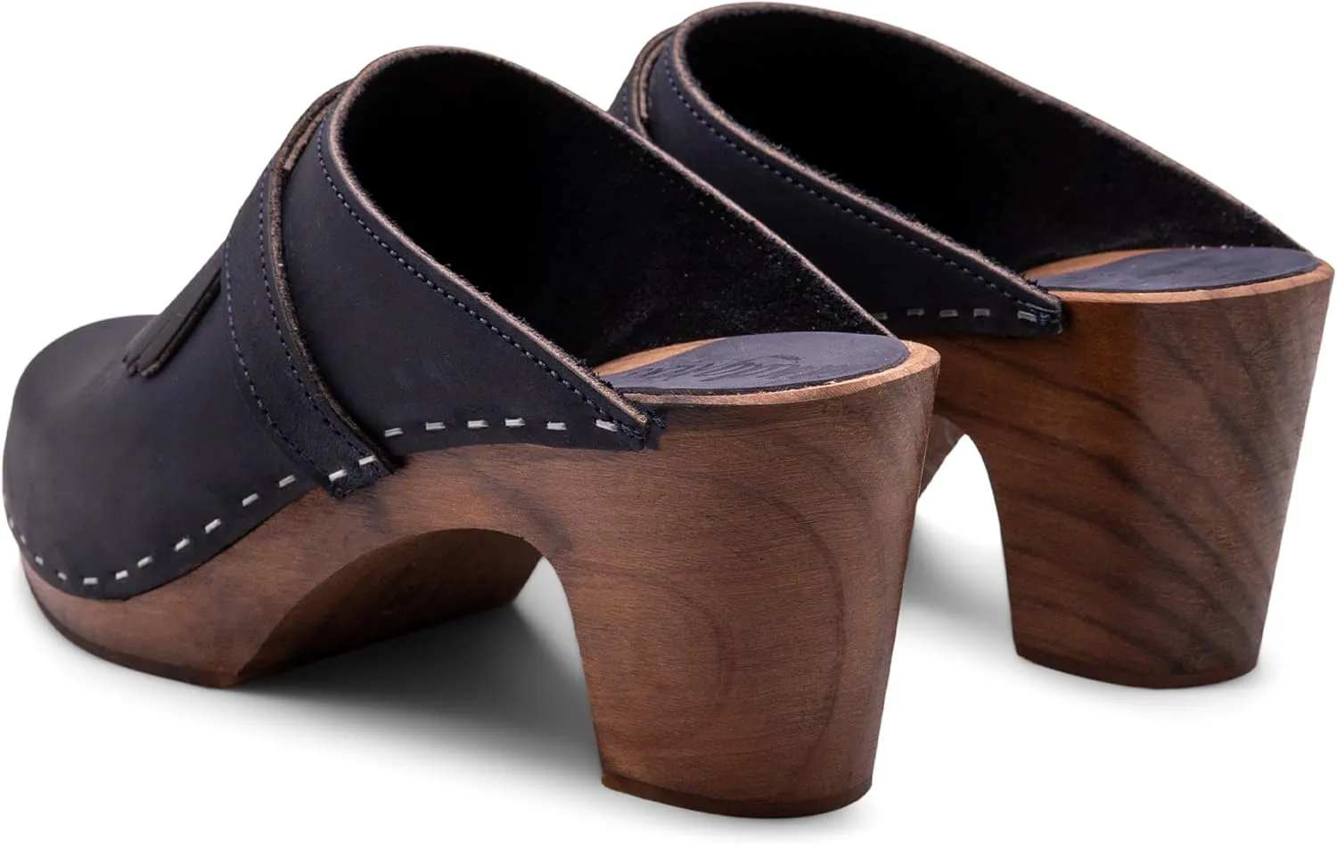 Sandgrens Handmade Swedish Wood Clogs for Women, High Rise Mule | Venice