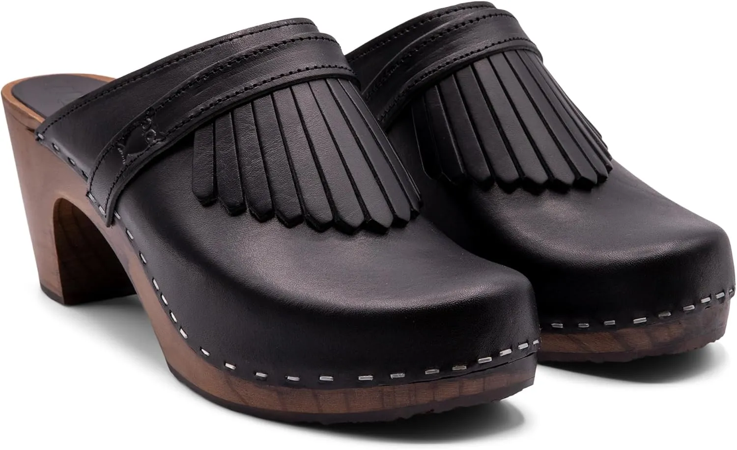Sandgrens Handmade Swedish Wood Clogs for Women, High Rise Mule | Venice