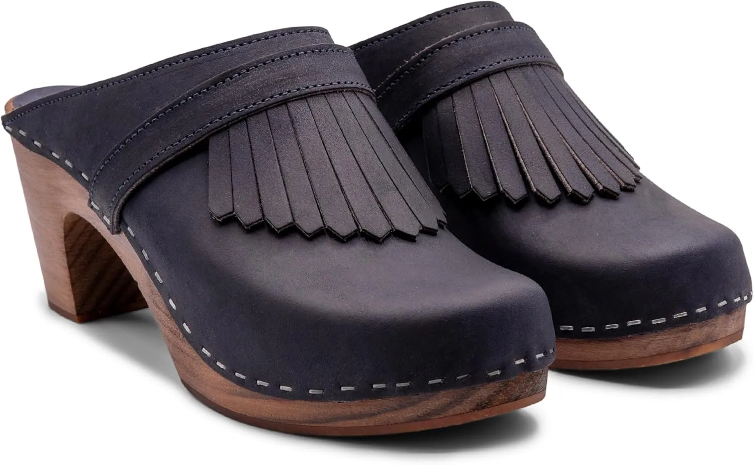Sandgrens Handmade Swedish Wood Clogs for Women, High Rise Mule | Venice