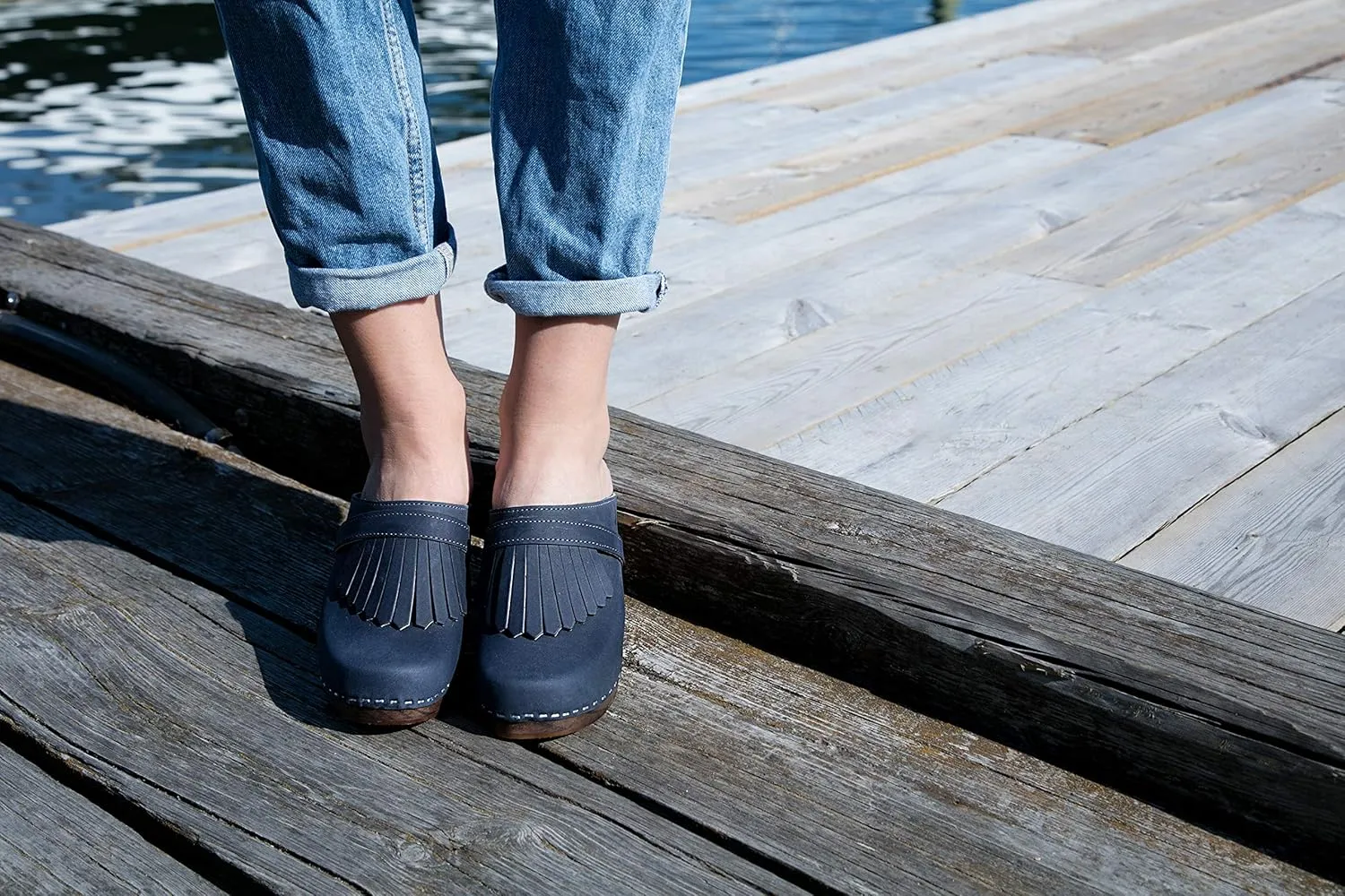 Sandgrens Handmade Swedish Wood Clogs for Women, High Rise Mule | Venice