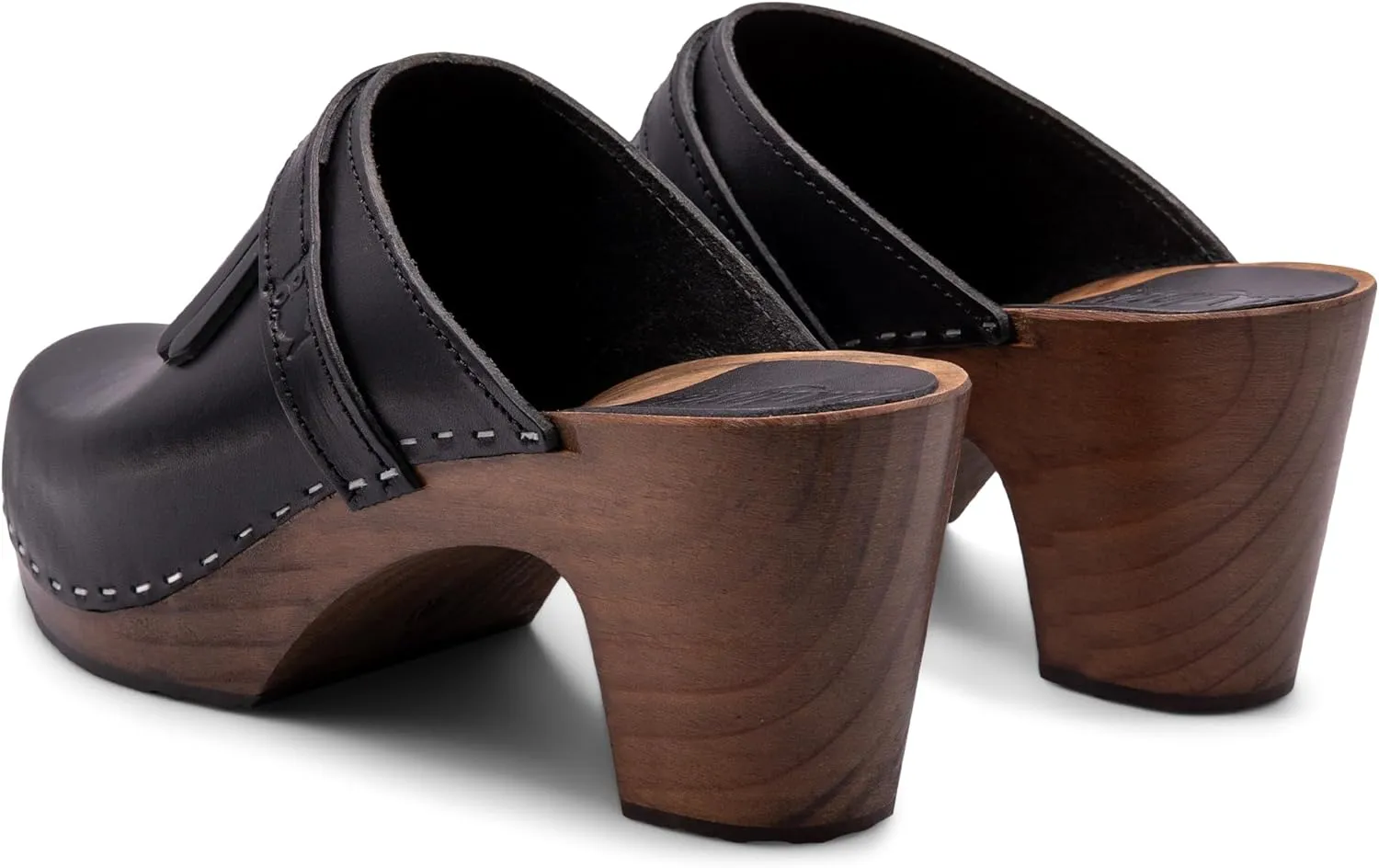 Sandgrens Handmade Swedish Wood Clogs for Women, High Rise Mule | Venice