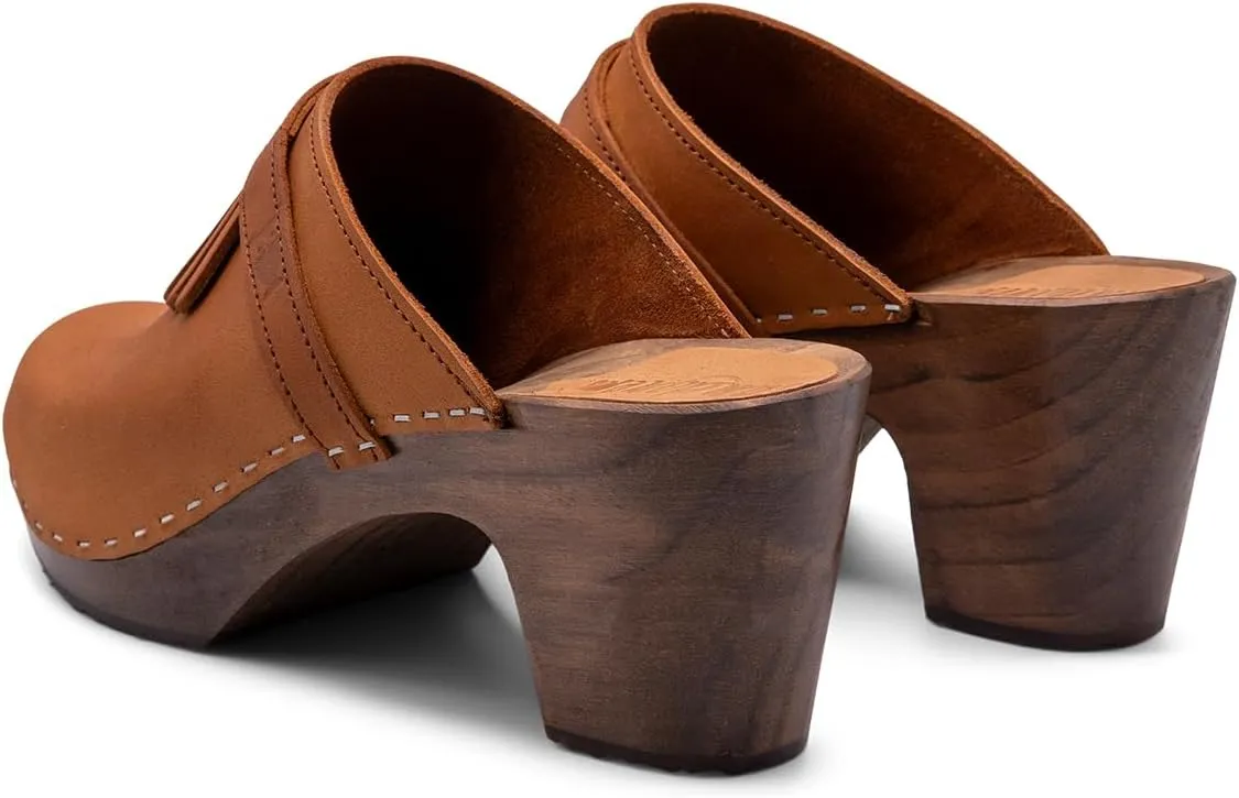 Sandgrens Handmade Swedish Wood Clogs for Women, High Rise Mule | Venice