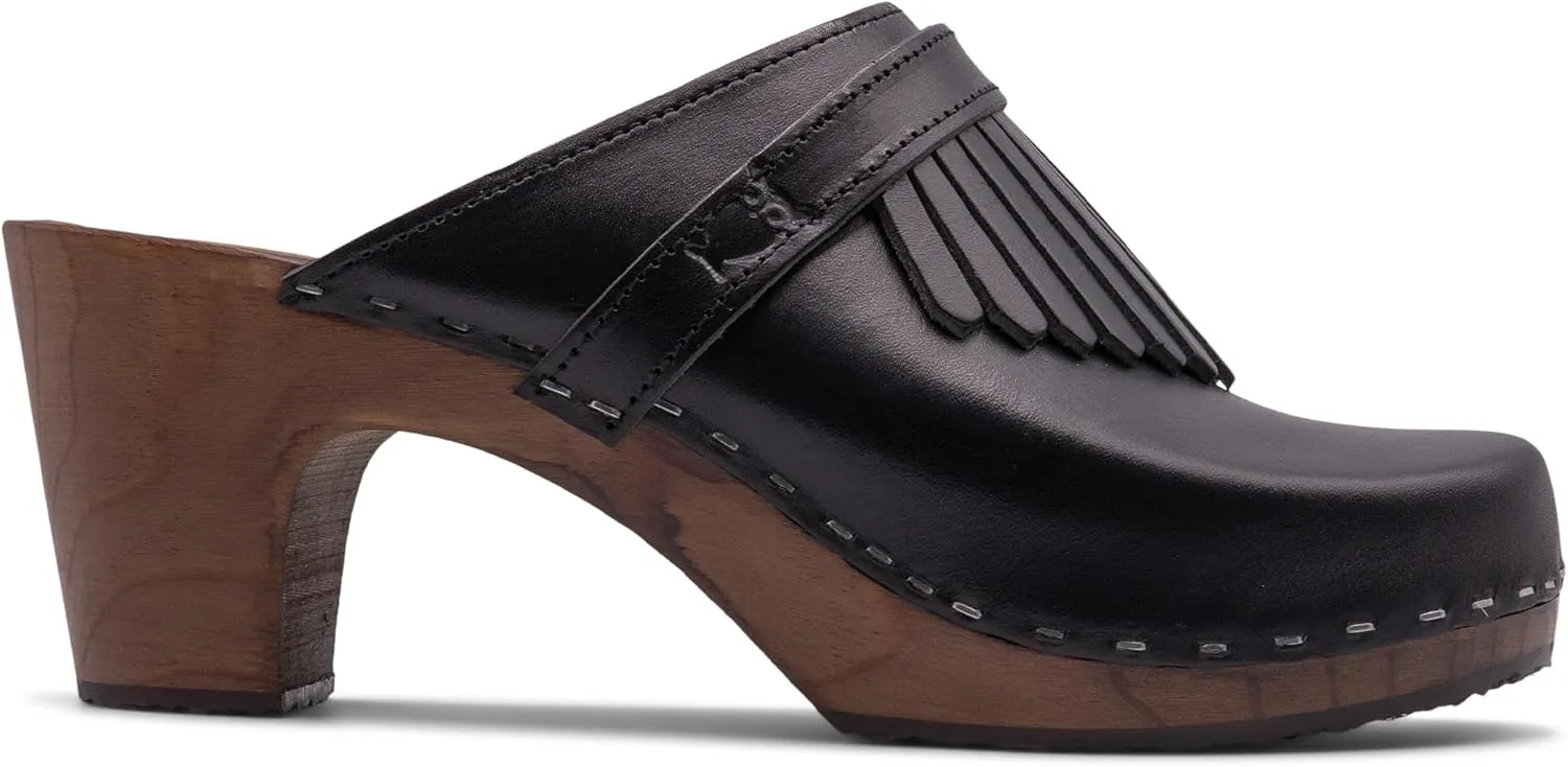 Sandgrens Handmade Swedish Wood Clogs for Women, High Rise Mule | Venice
